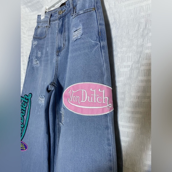 Von Dutch Blue Jeans with Colorful Patches size 26 - Picture 3 of 15